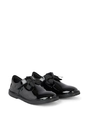 Kickers Black Junior Girls Adlar T Bar Bow Patent Leather Shoes - Image 3 of 6