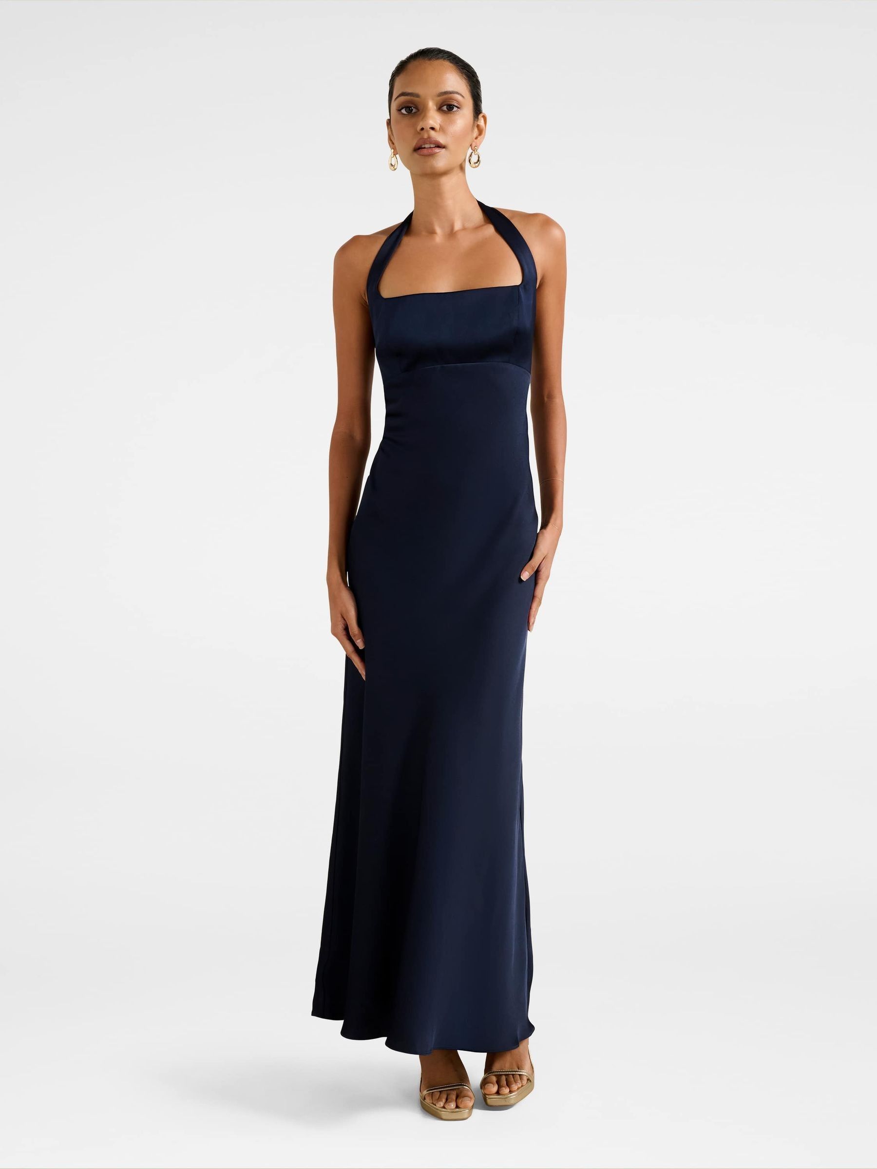april blue dress extended Long Dress Avril