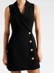 Forever New Black Eddie Sleeveless Blazer Mini Dress - Image 4 of 5