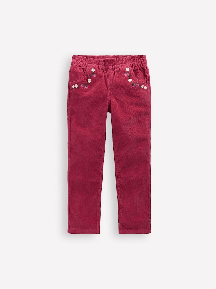 Boden Pink Cord Pull-On Trousers - Image 1 of 3