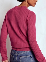 Boden Red Diane Pointelle Jumper - Image 3 of 6