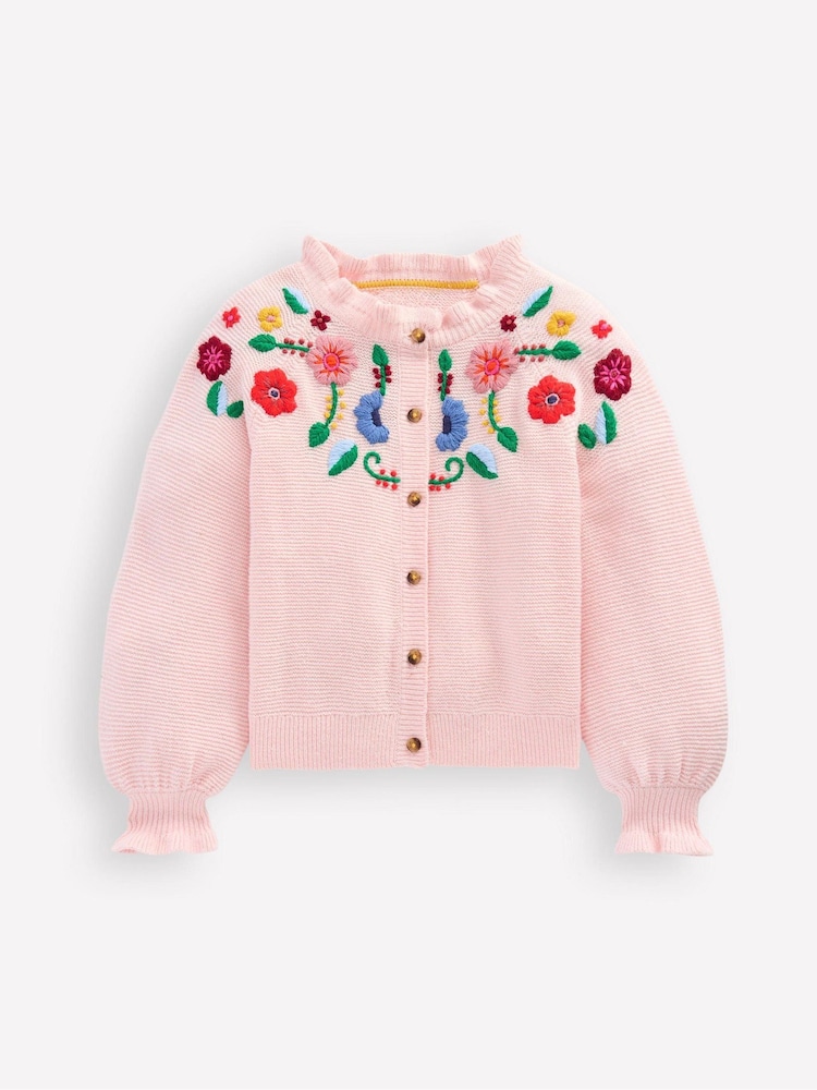 Boden Pink Pretty Embroidered Cardigan - Image 1 of 3 Boden Pink Pretty Embroidered Cardigan - Image 1 of 3