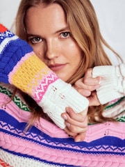 Boden Green Textured Fair Isle Jumper - Image 6 of 8