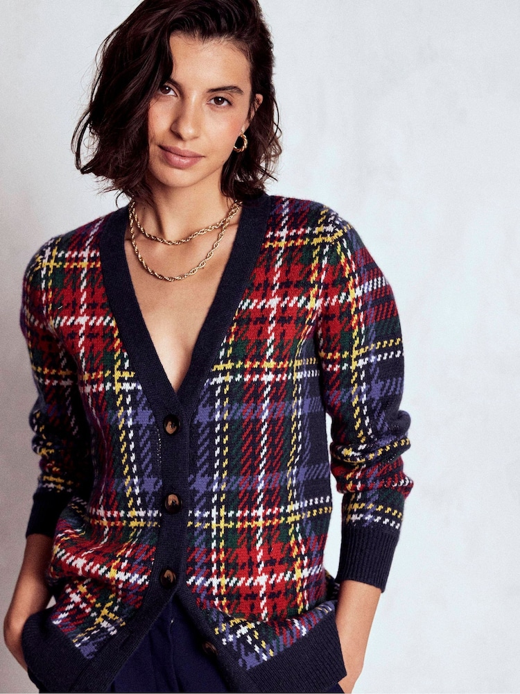 Boden Blue Quinn Boyfriend Cardigan - Image 1 of 6 Boden Blue Quinn Boyfriend Cardigan - Image 1 of 6
