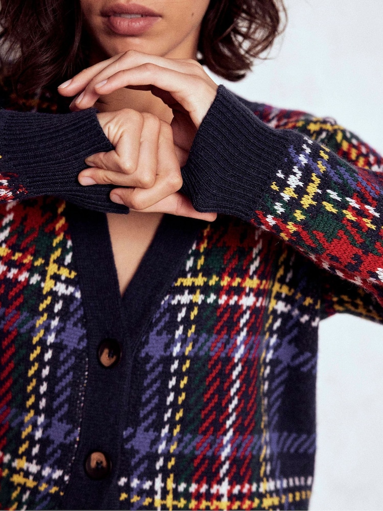 Boden Blue Quinn Boyfriend Cardigan - Image 2 of 6 Boden Blue Quinn Boyfriend Cardigan - Image 2 of 6