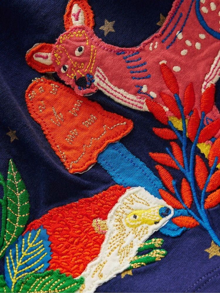 Boden Blue Appliqué Jersey Dress - Image 3 of 3 Boden Blue Appliqué Jersey Dress - Image 3 of 3