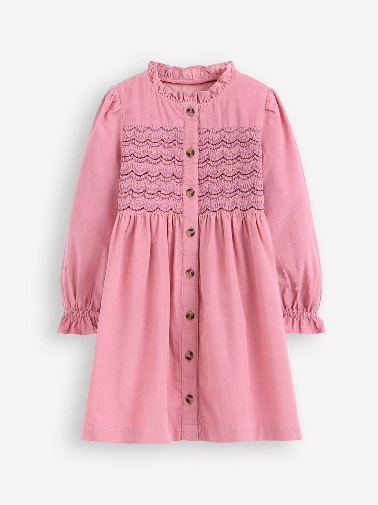 Boden Pink Suki Long Sleeve Smocked Dress - Image 1 of 3