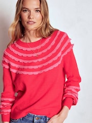 Boden Red Alice Fluffy Raglan Jumper - Image 1 of 6