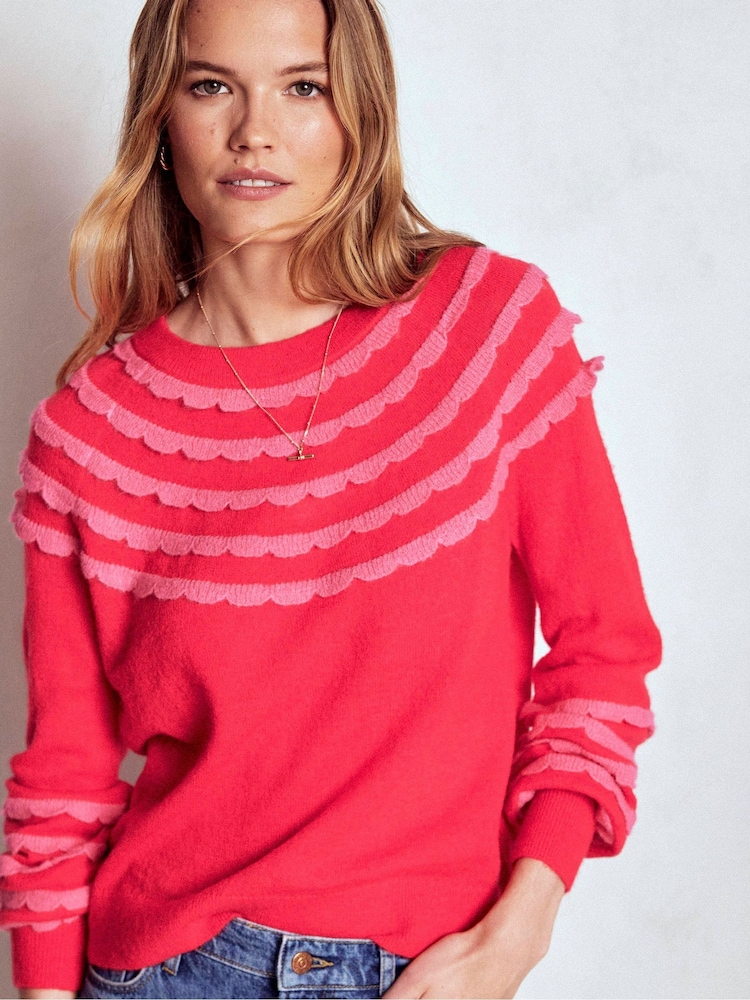 Boden Red Alice Fluffy Raglan Jumper - Image 1 of 6