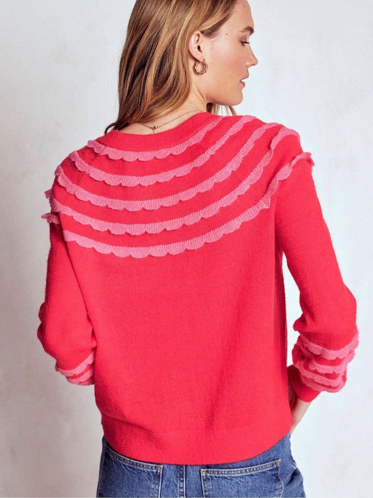 Boden Red Alice Fluffy Raglan Jumper - Image 1 of 6