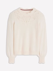 Boden Cream Fluffy Embroidered Jumper - Image 6 of 7