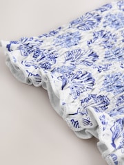 تصميم على شكل صدف بلون كريمي/أزرق - قطعة بكيني علوية باندو مجمعة - صورة 8 من 9