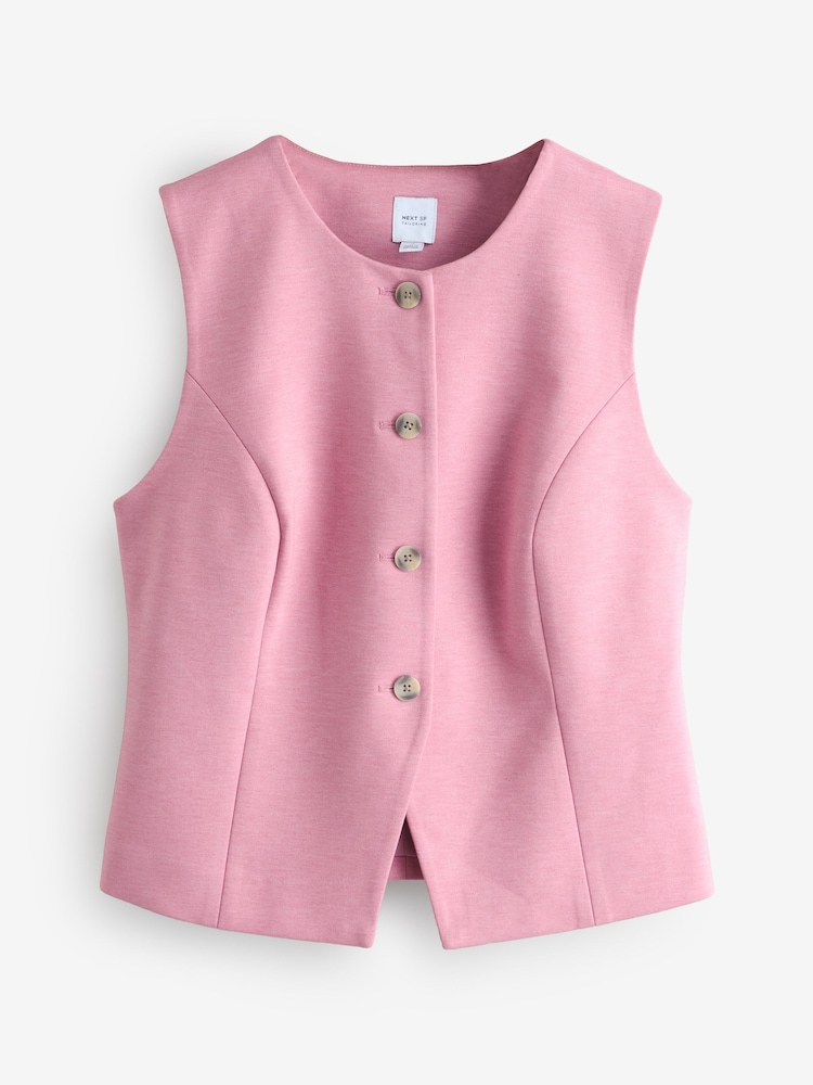 Pink Button Front Waistcoat - Image 1 of 1 Pink Button Front Waistcoat - Image 1 of 1