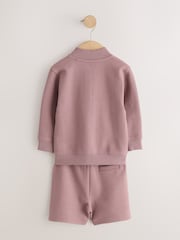 Dark Pink Jersey Bomber and Shorts Set (3mths-7yrs) - Image 3 of 5