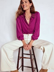 Boden Purple Lace Collar Blouse - Image 1 of 5