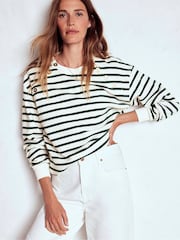 Boden Green Button Detail Sweatshirt - Image 4 of 5