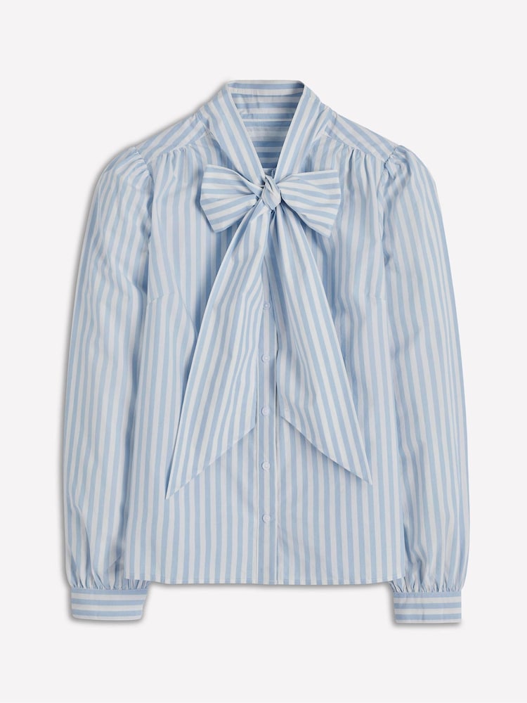 Boden Blue Tie Neck Top - Image 6 of 6