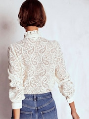Boden Cream Sasha Lace Top - Image 3 of 5