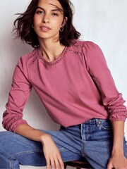 Boden Pink Flo Trim Detail Top - Image 1 of 4