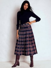 Boden Blue Josephine Wool Kilt Skirt - Image 1 of 5