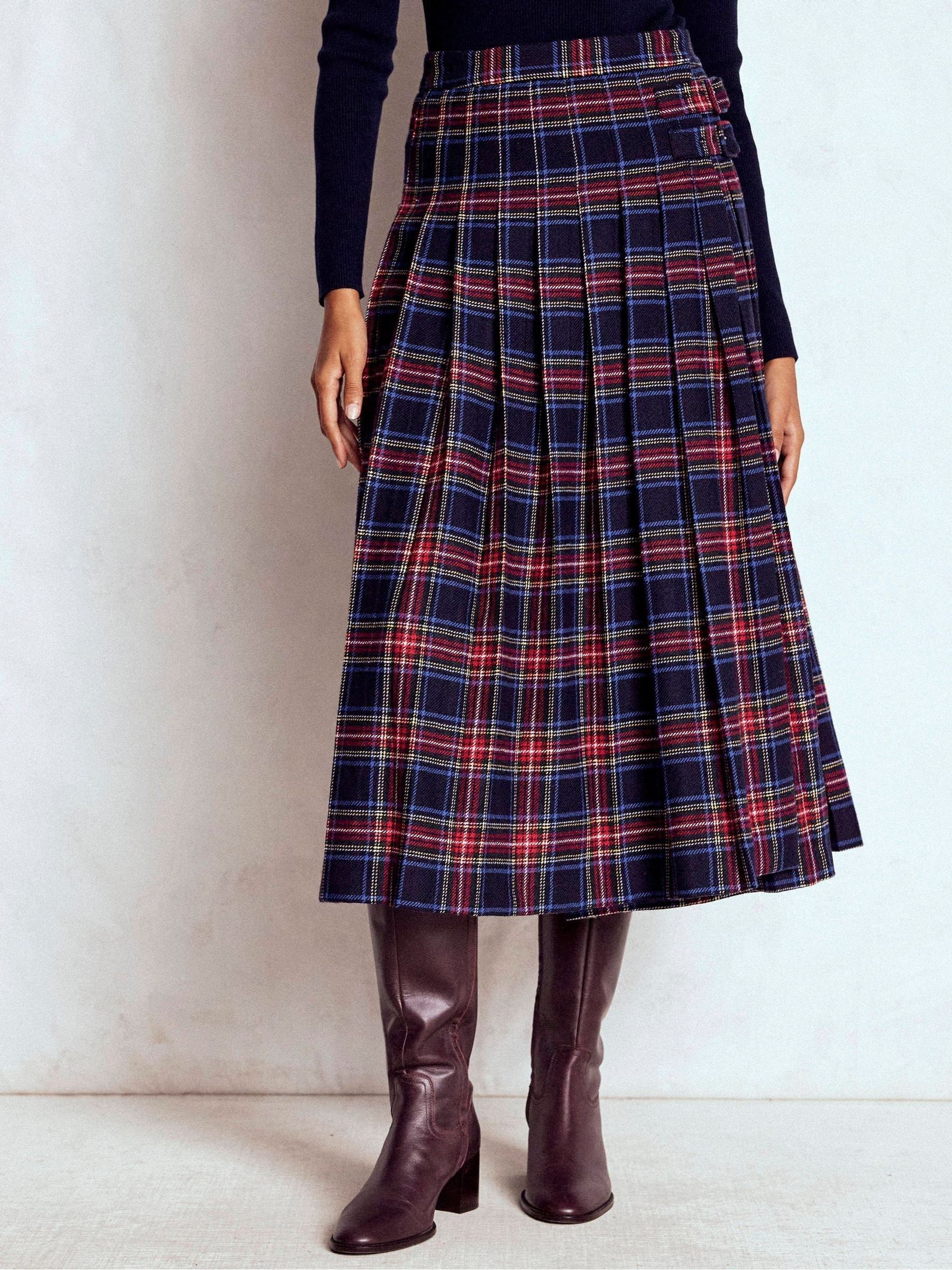 Buy Boden Blue Josephine Wool Kilt Skirt from Next USA