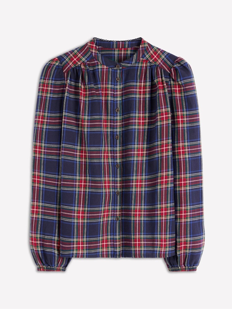 Boden Blue Layla Brushed Cotton Top - Image 5 of 5