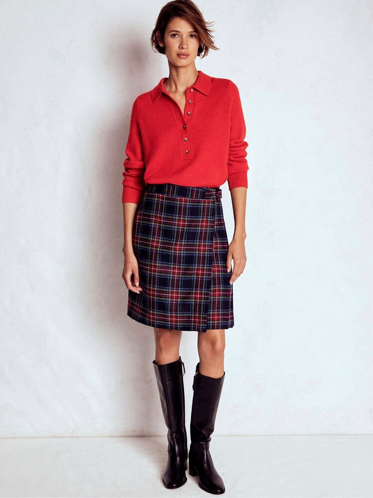 Boden Blue Helen Wool Kilt Skirt - Image 1 of 6