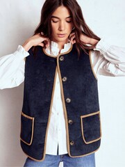 Boden Blue Clerkenwell Reversible Gilet - Image 1 of 8