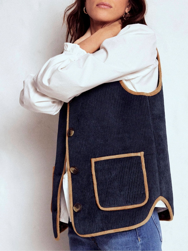 Boden Blue Clerkenwell Reversible Gilet - Image 2 of 8