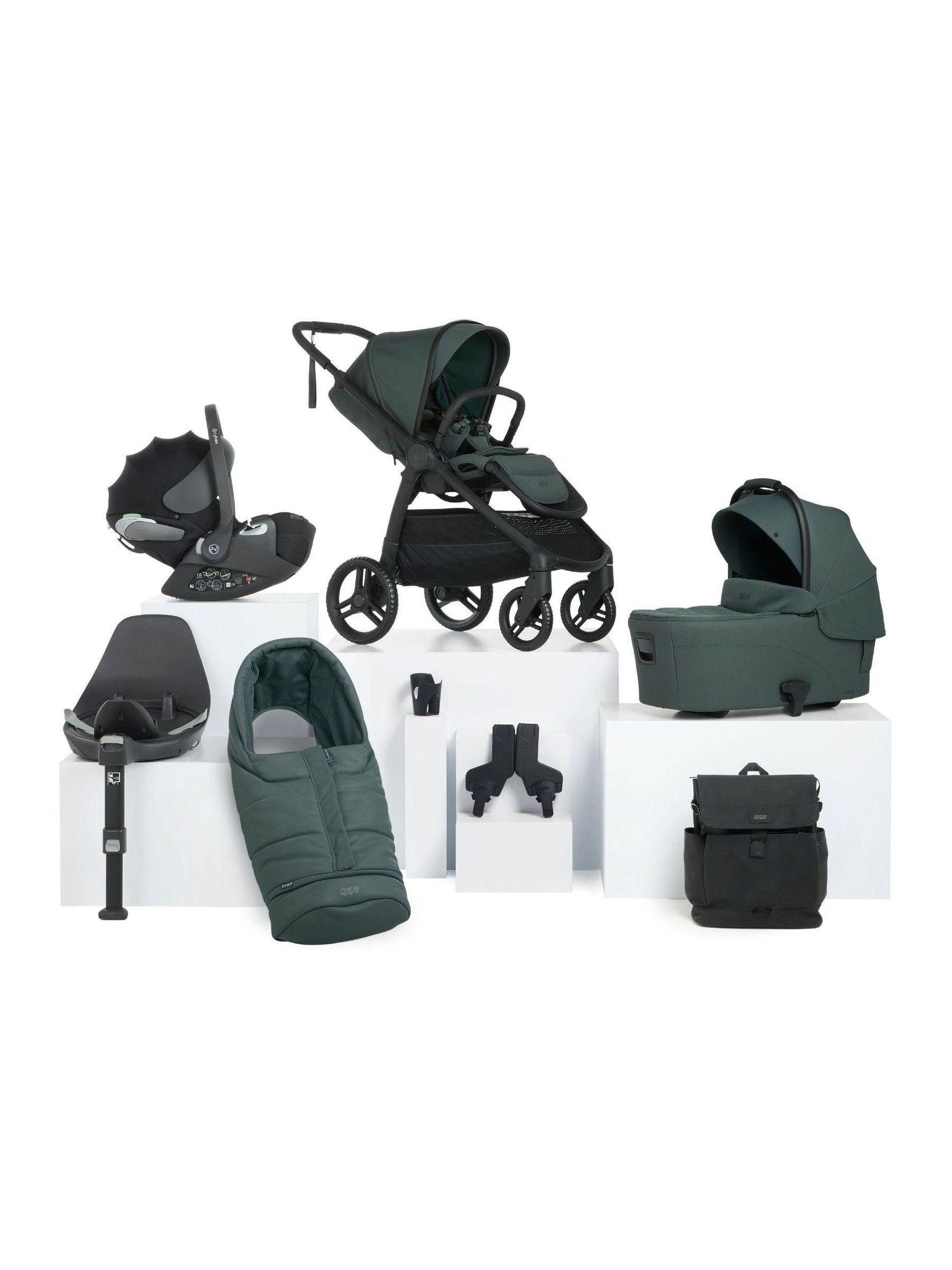 Mamas & Papas Unisex Newborn Teal 8 Piece Ocarro 2 Pushchair Travel Bundle With Car Seat (Worth £1723.90)