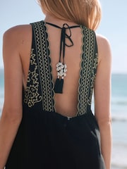 Robe de plage maxi Rockett St George en coton dobby brodé avec une touche de lin - Image 4 de 8
