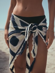 Navy Blue Crochet Sarong - Image 5 of 8