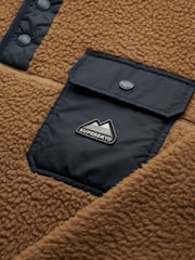 Superdry Brown Fuji Fleece Half Popper Jumper - Image 5 of 5