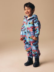 Hot Wheels Blue Waterproof Fleece Lined Puddlesuit (3mths-7yrs) - Image 1 of 7