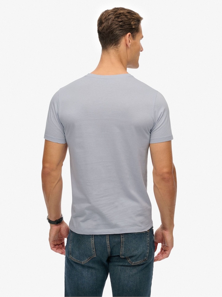 Superdry Grey Classic Essential T-Shirt - Image 2 of 4 Superdry Grey Classic Essential T-Shirt - Image 2 of 4