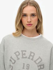 Superdry Grey Athletic Essentials Relaxed Crew Sweatshirt - Image 4 of 5