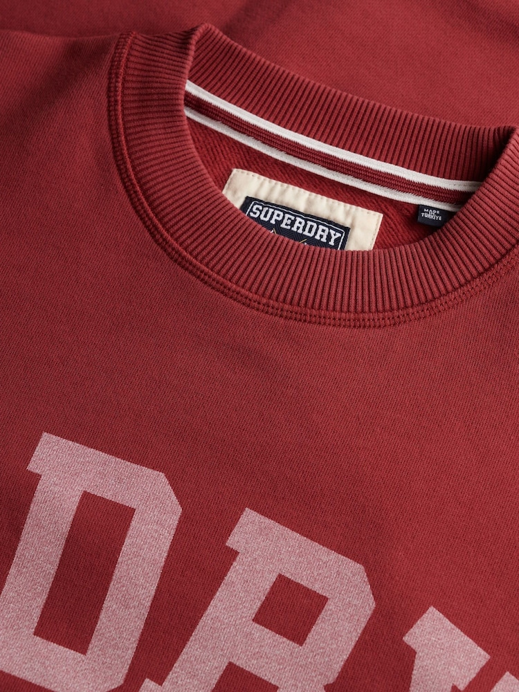 Superdry Red Athletic Essentials Slouchy Crew Sweatshirt - Image 5 of 5