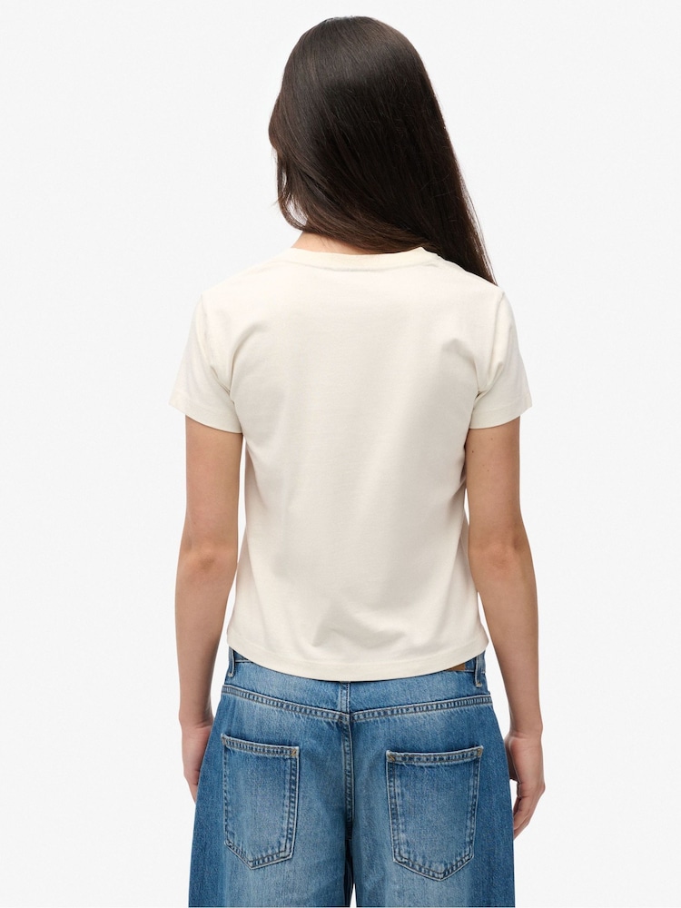 Superdry White Athletic Graphic Fitted T-Shirt - Image 2 of 4