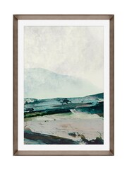 Brookpace Lascelles MultiBrown Hand Made in UK 'Mountain I' Abstract Wall Art in Walnut Grained Wood Aesthetic Frame 50 x 70cm - Image 2 of 4