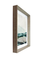 Brookpace Lascelles MultiBrown Hand Made in UK 'Mountain I' Abstract Wall Art in Walnut Grained Wood Aesthetic Frame 50 x 70cm - Image 3 of 4
