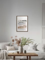 Brookpace Lascelles NaturalBrown Hand Made in UK 'August II' Abstract Wall Art in A Walnut Wood Aesthetic Frame 50 x 70cm - Image 1 of 4