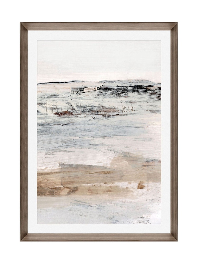 Brookpace Lascelles NaturalBrown Hand Made in UK 'August II' Abstract Wall Art in A Walnut Wood Aesthetic Frame 50 x 70cm - Image 2 of 4