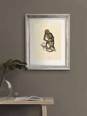 Brookpace Lascelles Cream Mirror Hand Made in UK 'Primate I' Wall Art in Antique Gold Toned Mirrored Frame  40 x 50cm Wall Art - Image 1 of 4