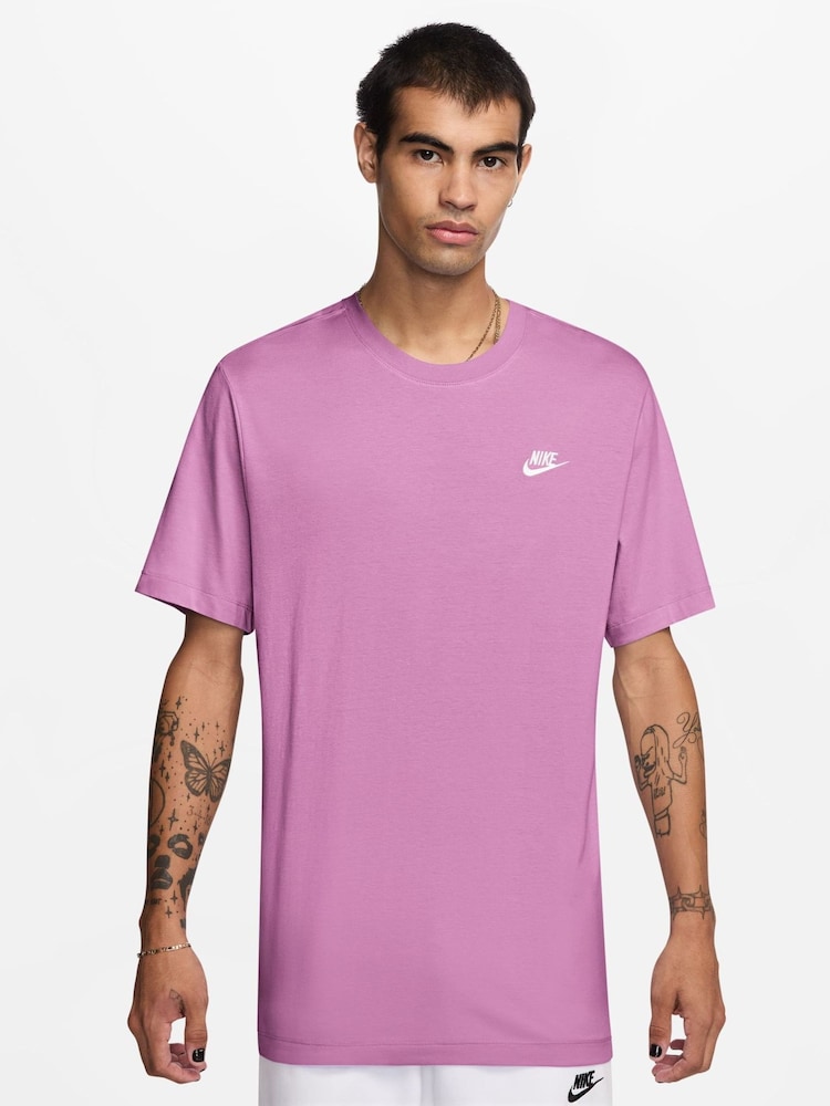 Nike Pink Magenta Short Sleeve Club T-Shirt - Image 1 of 3