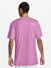 Nike Pink Magenta Short Sleeve Club T-Shirt - Image 2 of 3