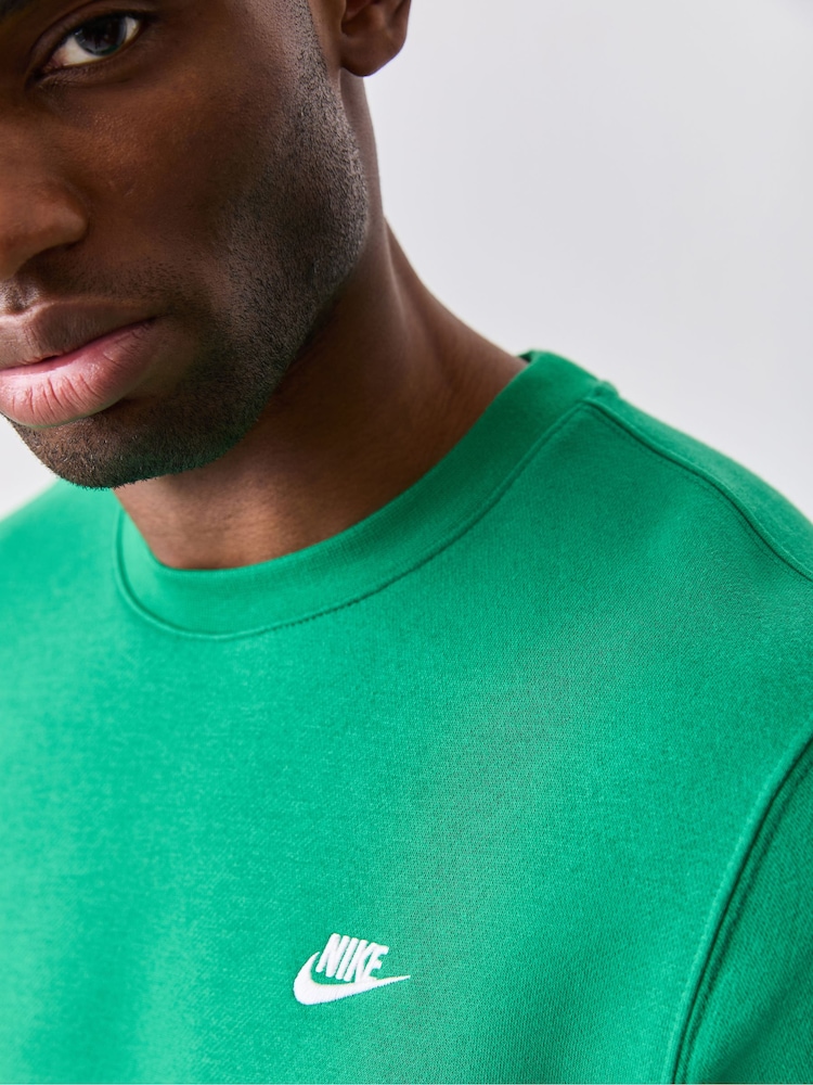 Nike Malachite Green Club Crew Neck Sweatshirt - Image 5 of 5