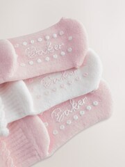 Baker by Ted Baker 3 Pack Baby Gripper Pink Socks - Image 5 of 7