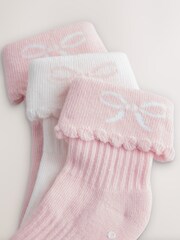 Baker by Ted Baker 3 Pack Baby Gripper Pink Socks - Image 6 of 7
