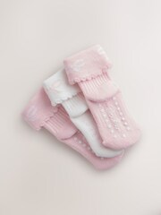 Baker by Ted Baker 3 Pack Baby Gripper Pink Socks - Image 7 of 7