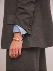 Anthology By JD Williams Grey Premium Herringbone Single Breasted Blazer - Image 3 of 6